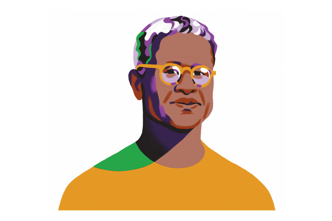 An illustrated portrait of Lolis Eric Elie